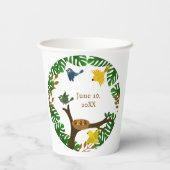 Rainforest Niedlich Owl Papagei Toucan Birthday Pappbecher (Rückseite)