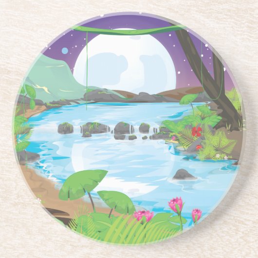 Rainforest River Sandstein Untersetzer (Vorne)