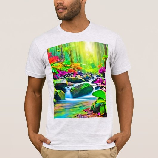 Rainforest River: Vivid Scene T-Shirt (Vorderseite)