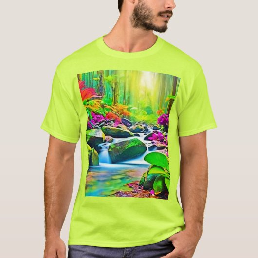 Rainforest River: Vivid Scene T-Shirt (Vorderseite)