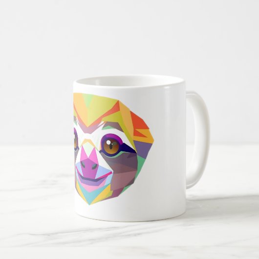 Rainforest Sloth Polygon T-Shirt Kaffeetasse (VorderseiteRechts)