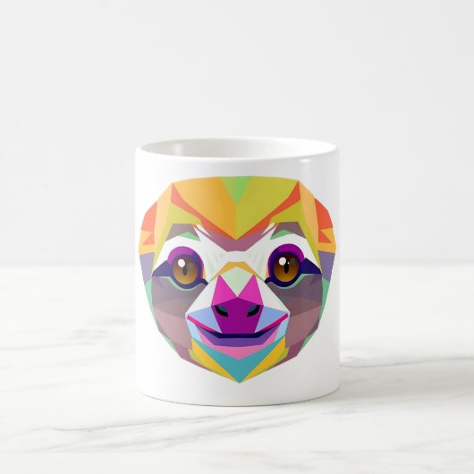 Rainforest Sloth Polygon T-Shirt Kaffeetasse (Mittel)