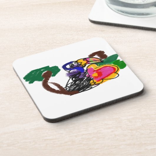 Rainforest toucan A JOY Getränkeuntersetzer (Linke Seite)