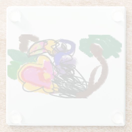 Rainforest toucan A JOY Glasuntersetzer (Rückseite)