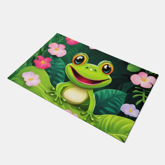 Rainforest Wildlife Frosch Fußmatte (Schrägansicht)