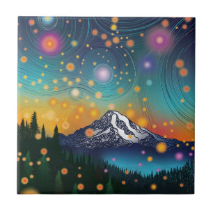 Rainier Abend Starry Sky and Fireflies Fliese