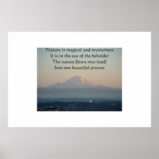 Rainier-Foto mit einem Gedicht Poster (Vorne)