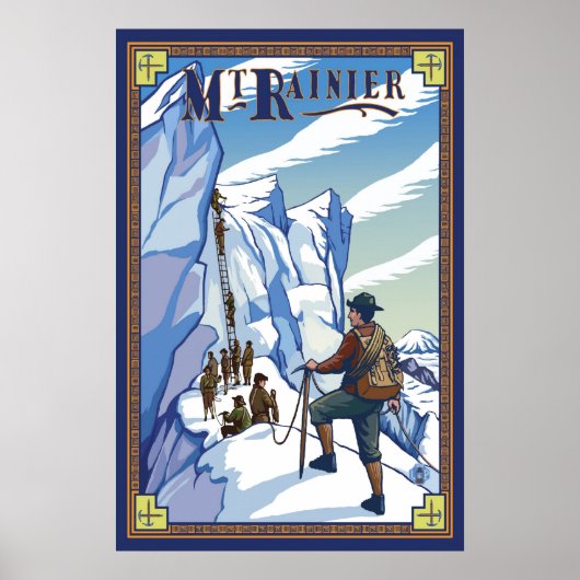 Rainier - Ice Climbing - Reiseplakat Poster (Vorne)