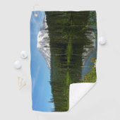 Rainier Lake Reflektion mit Wildblumen Golfhandtuch (Insitu)