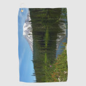 Rainier Lake Reflektion mit Wildblumen Golfhandtuch (Vorderseite)