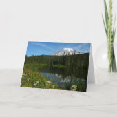 Rainier Lake Reflektion mit Wildblumen Karte (Vorderseite)
