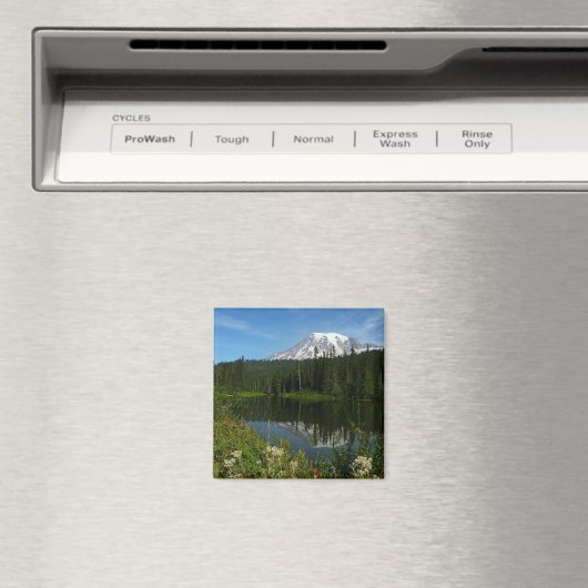 Rainier Lake Reflektion mit Wildblumen Magnet (In Situ (Geschirrspüler))