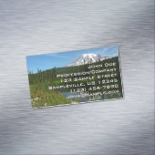 Rainier Lake Reflektion mit Wildblumen Magnetische Visitenkarte (Beispiel)