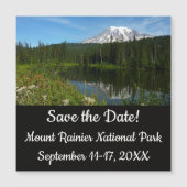 Rainier Lake Reflektion mit Wildblumen Magnetkarte (Vorderseite)
