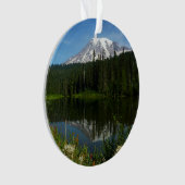 Rainier Lake Reflektion mit Wildblumen Ornament (Vorderseite)