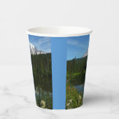 Rainier Lake Reflektion mit Wildblumen Pappbecher (Links)