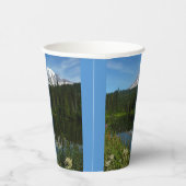 Rainier Lake Reflektion mit Wildblumen Pappbecher (Rechts)