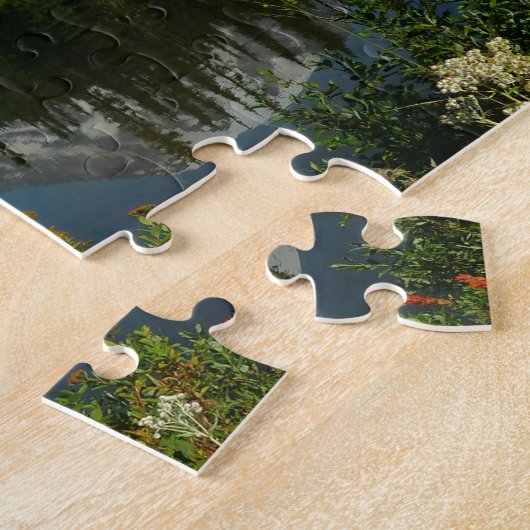 Rainier Lake Reflektion mit Wildblumen Puzzle (Seite)