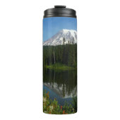Rainier Lake Reflektion mit Wildblumen Thermosbecher (Vorderseite)