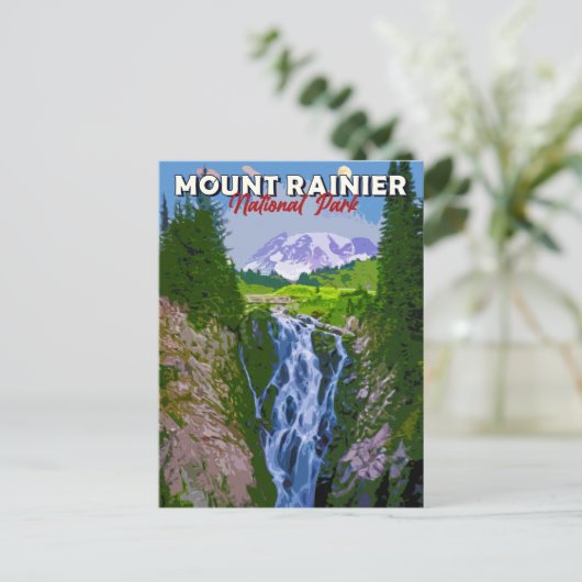 Rainier Landscape Postkarte (Stehend Vorderseite)