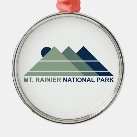 Rainier Nationalpark Berg Sonne Ornament Aus Metall (Vorne)
