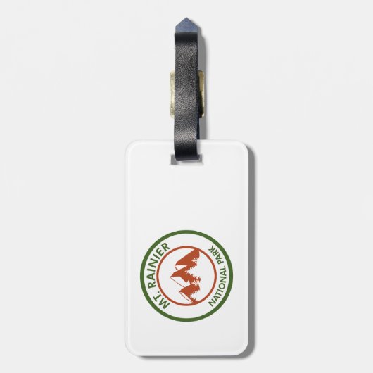 Rainier-Nationalpark Gepäckanhänger (Rückseite vertikal)