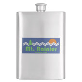 Rainier Nationalpark Retro Flachmann (Vorderseite)