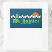 Rainier Nationalpark Retro Rechteckiger Aufkleber (Tasche)