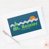 Rainier Nationalpark Retro Rechteckiger Aufkleber (Umschlag)