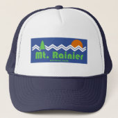Rainier Nationalpark Retro Truckerkappe (Vorderseite)