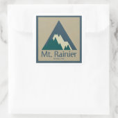 Rainier Nationalpark Rustikal Quadratischer Aufkleber (Tasche)