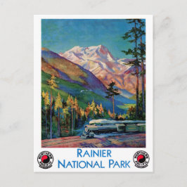 Rainier Nationalpark Vintage Poster - wiederherges Postkarte