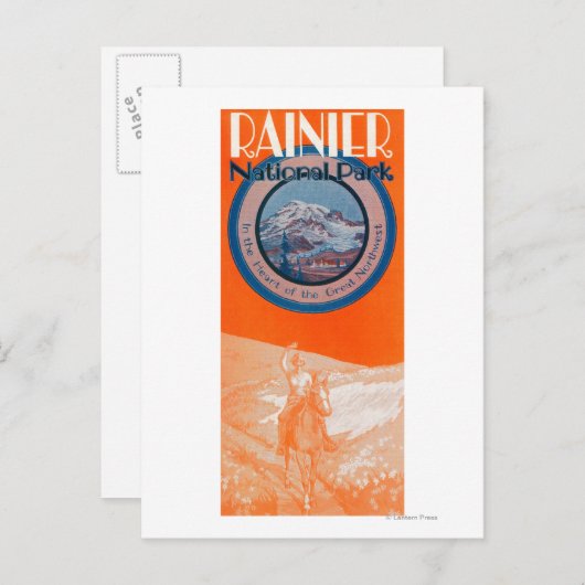 Rainier Poster - Reiten Postkarte (Vorne/Hinten)