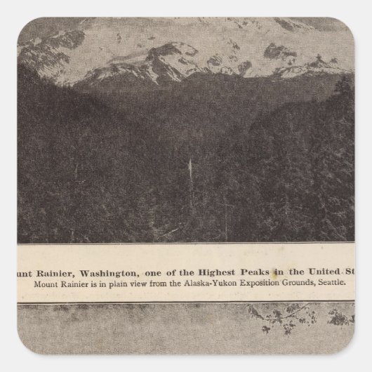 Rainier Snoqualmie R Quadratischer Aufkleber (Vorderseite)