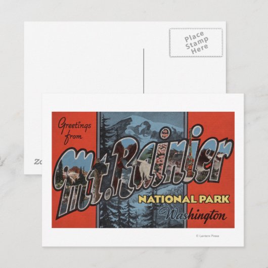 Rainier Staat Park, Washington Postkarte (Vorne/Hinten)