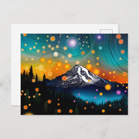 Rainier Starry Sky Postkarte (Vorne/Hinten)
