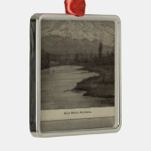 Rainier Steilacoom Beach Silbernes Ornament (Rechts)