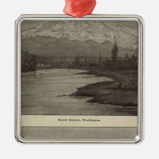 Rainier Steilacoom Beach Silbernes Ornament (Vorne)