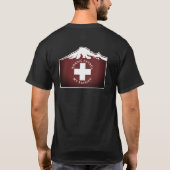 Rainier-T-Shirt mit dunkelbraunem Logo T-Shirt (Rückseite)