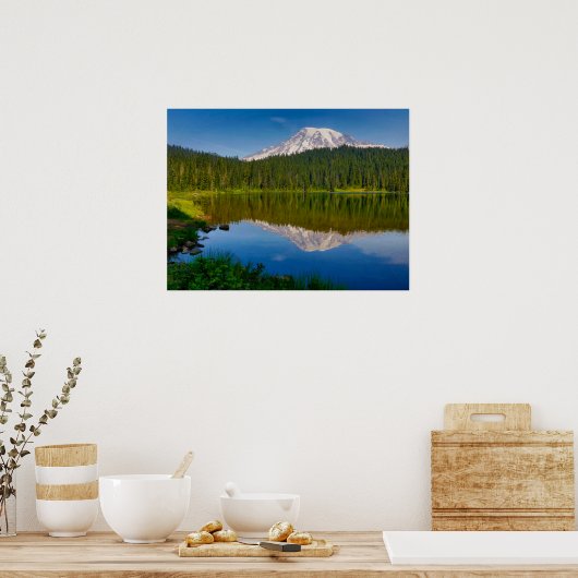 Rainier und Reflection Lake Poster (Küche)