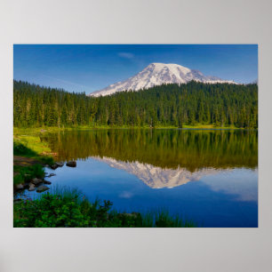 Rainier und Reflection Lake Poster