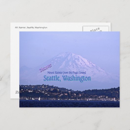 Rainier vom Puget Sound Postkarte (Vorne/Hinten)