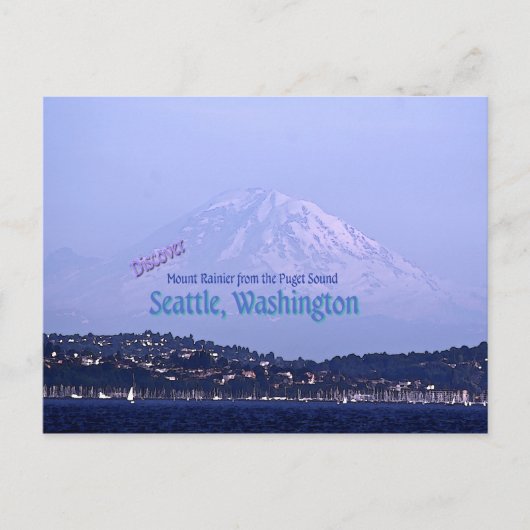 Rainier vom Puget Sound Postkarte (Vorderseite)