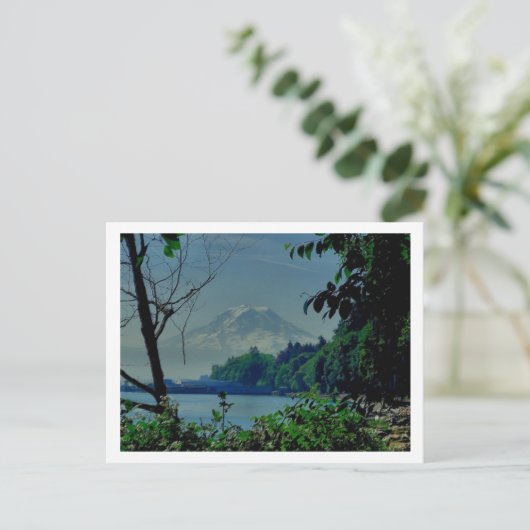 Rainier vom Strand von Owen Postkarte (Stehend Vorderseite)