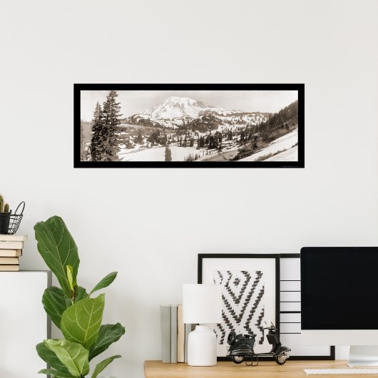 Rainier WA Snow Foto 1925 Poster (Heimbüro)