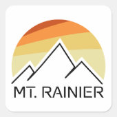 Rainier Washington Retro Quadratischer Aufkleber (Vorderseite)
