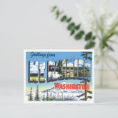 Rainier, Washington Vintag Big Letters Postkarte (Stehend Vorderseite)