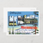 Rainier, Washington Vintag Big Letters Postkarte (Vorne/Hinten)