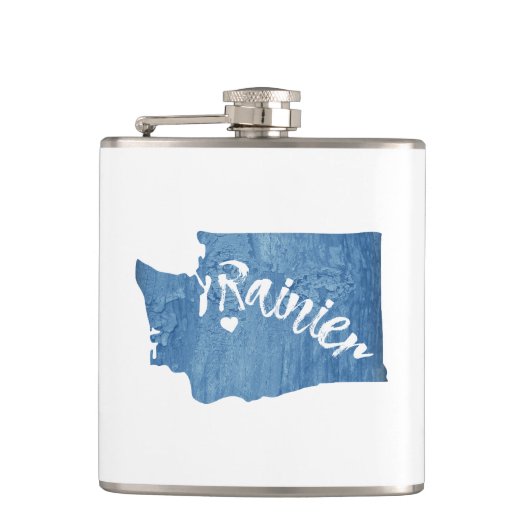 Rainier Washington Wood Grain Flachmann (Vorderseite)