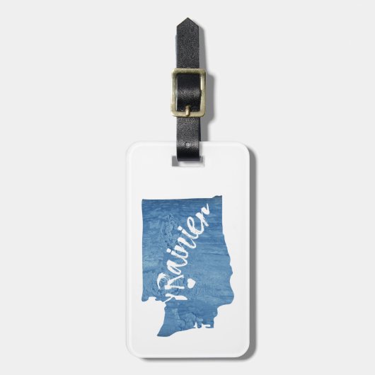 Rainier Washington Wood Grain Gepäckanhänger (Vorderseite vertikal)